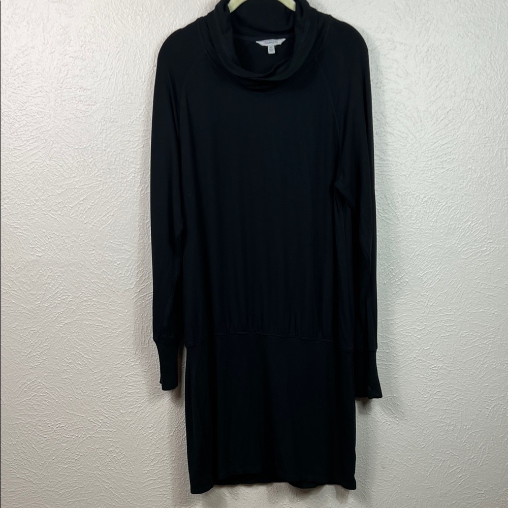 Athleta Black Cowl Neck Long Sleeve Dress Medium